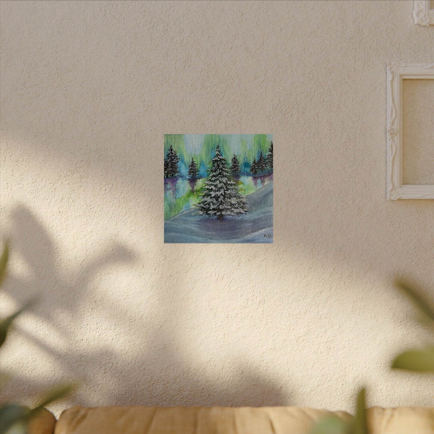 Winter Aurora Edgeless | Textured Watercolor Matte Print