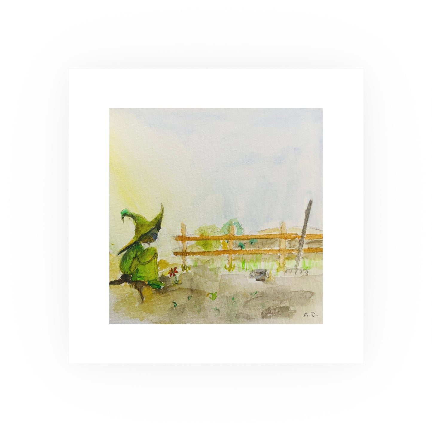 Green Witch Farm Scene | Satin & Archival Matte Prints