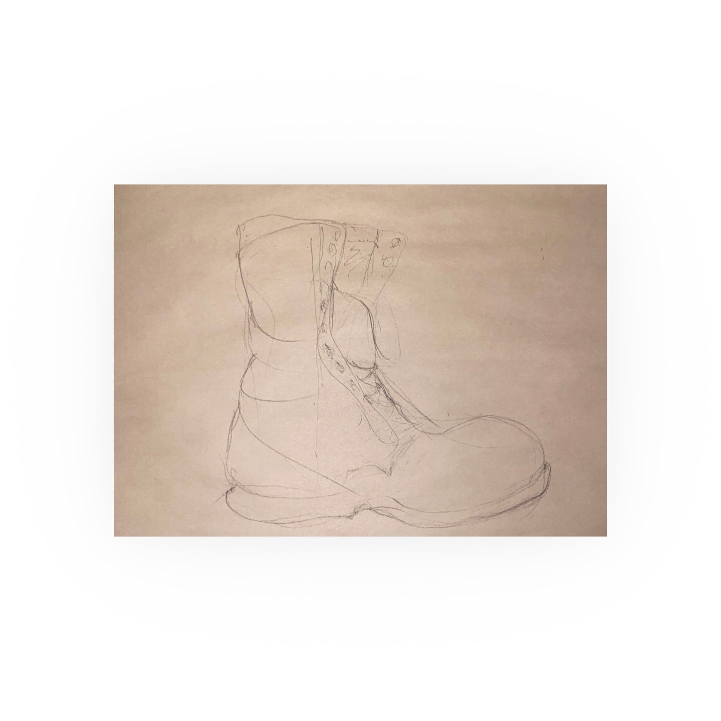 Charcoal Sketch Boot | Satin & Archival Matte Prints