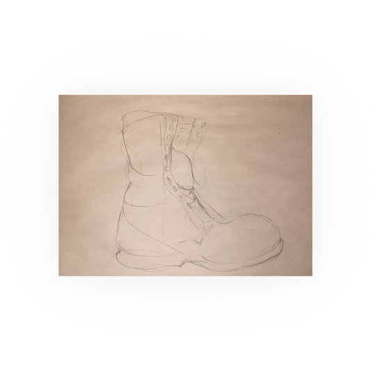 Charcoal Sketch Boot | Satin & Archival Matte Prints