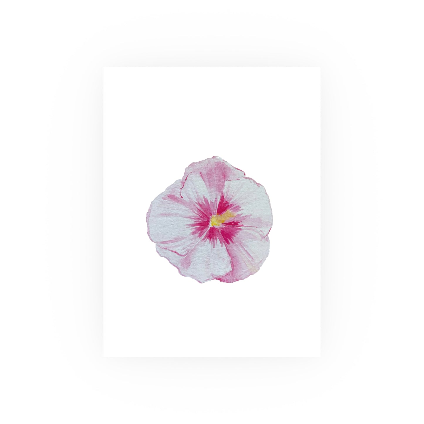 Pink Hibiscus Floral Illustration Poster | Satin or Archival Matte
