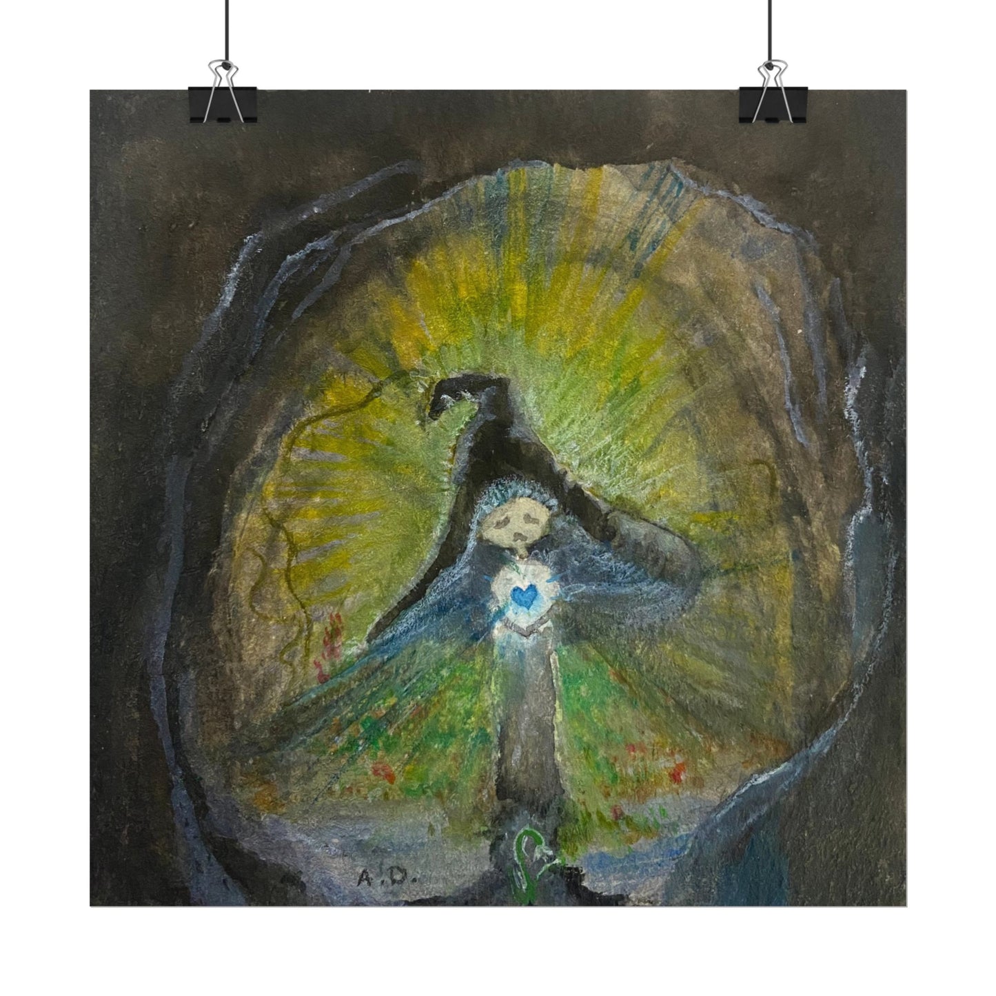 Blue Witch Posters Edgeless | Textured Watercolor Matte Print