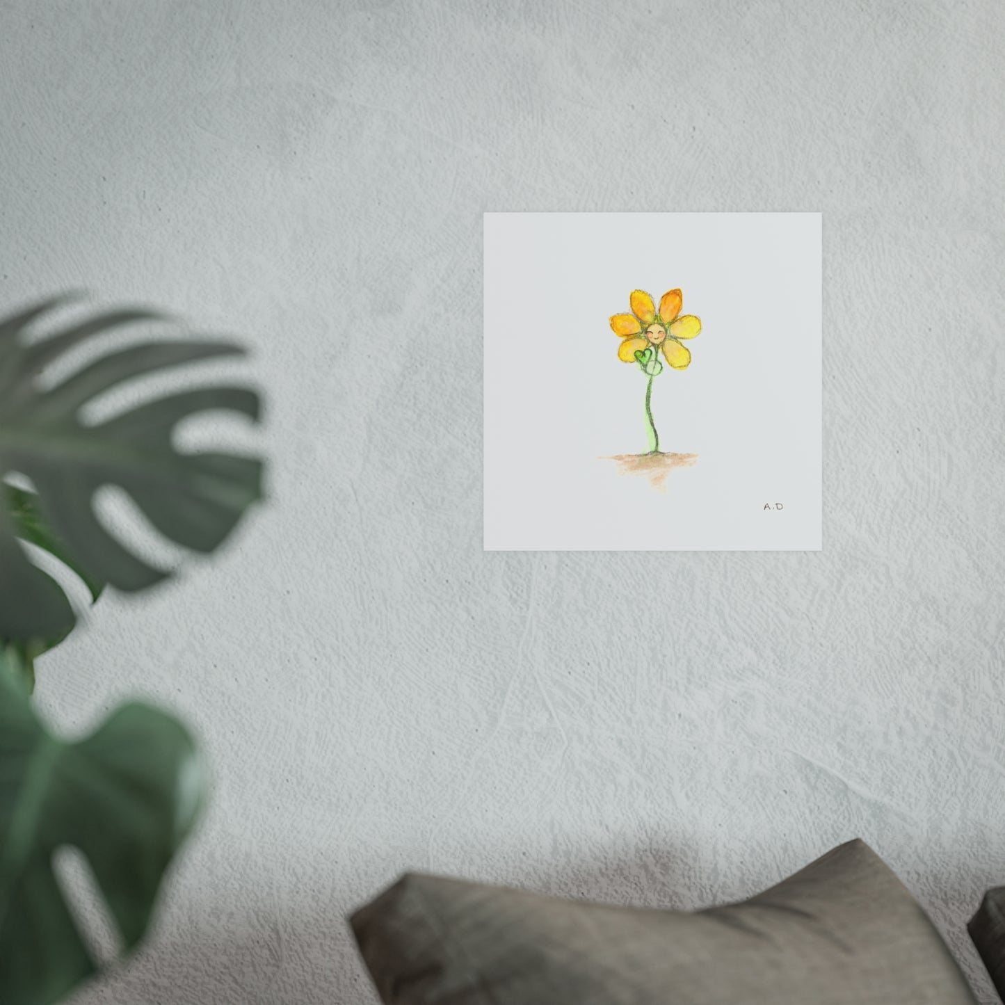 Happy Heart Flower | Satin & Archival Matte Prints