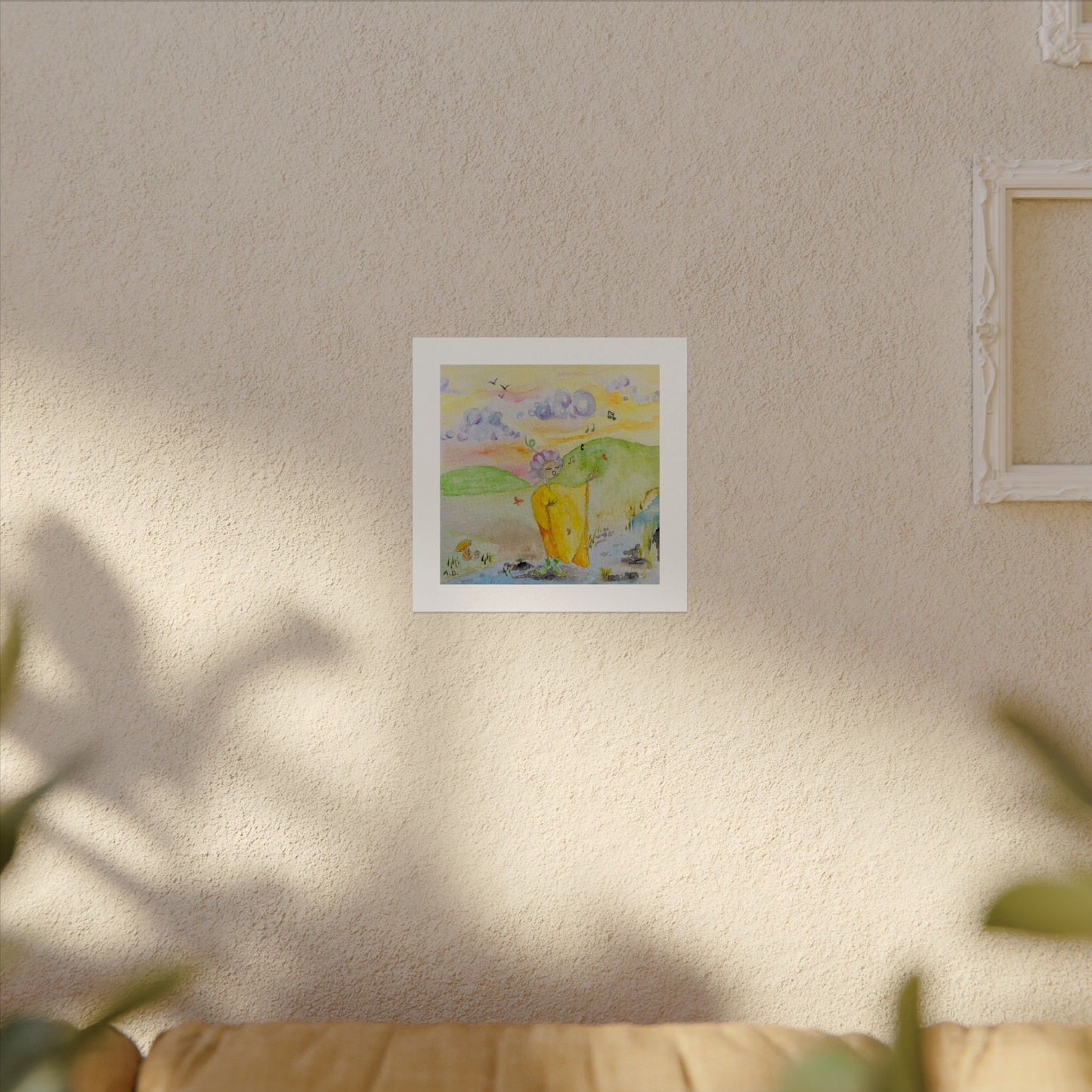 Stream side Singer | Textured Watercolor Matte Print