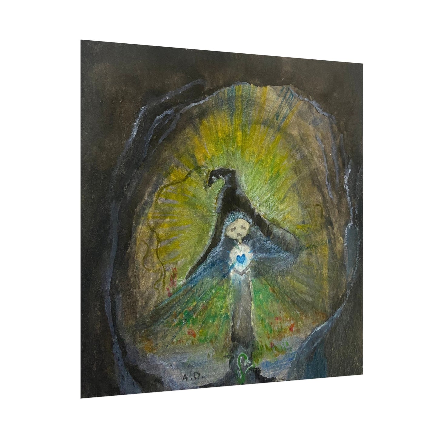 Blue Witch Posters Edgeless | Textured Watercolor Matte Print