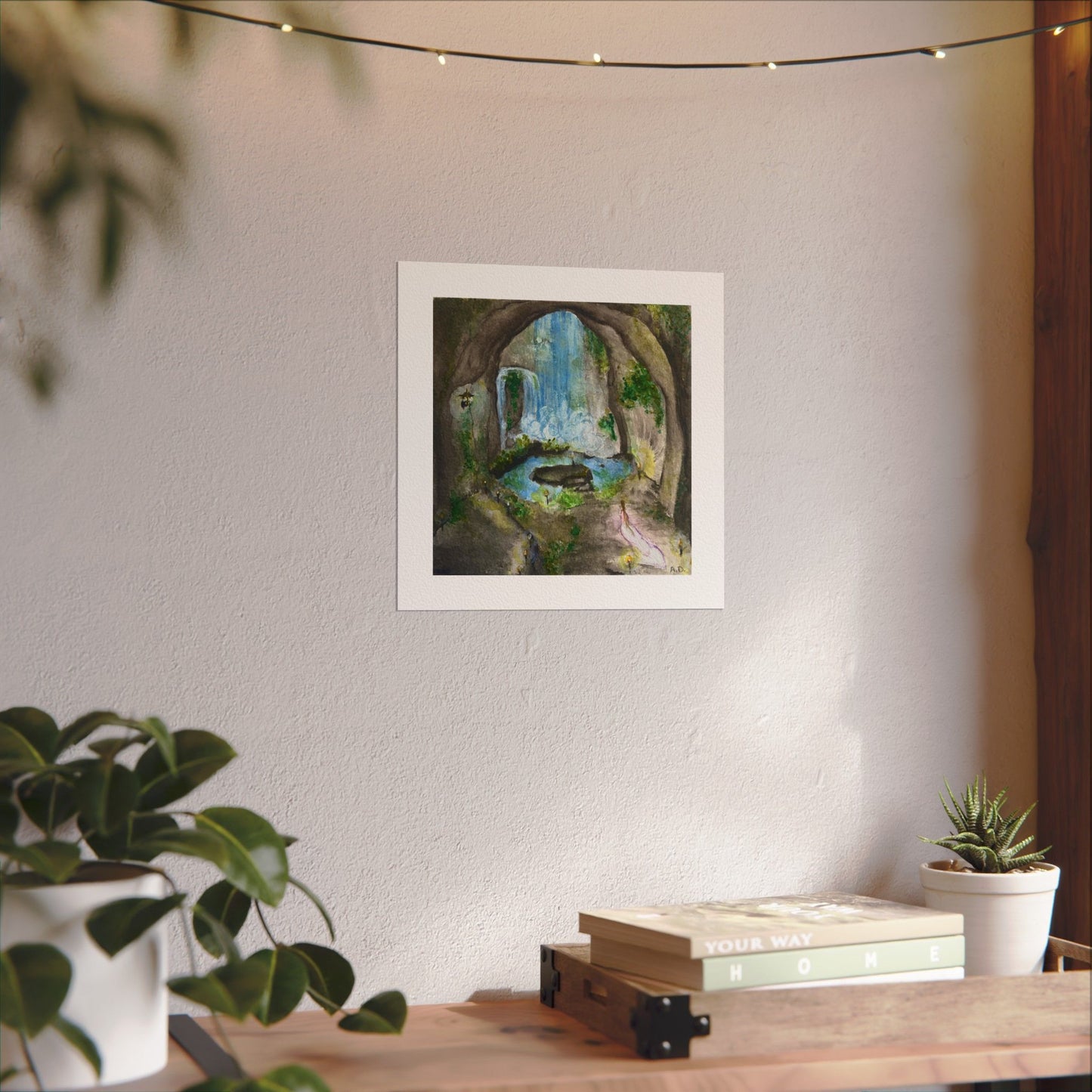 Secret Grotto | Textured Watercolor Matte Print