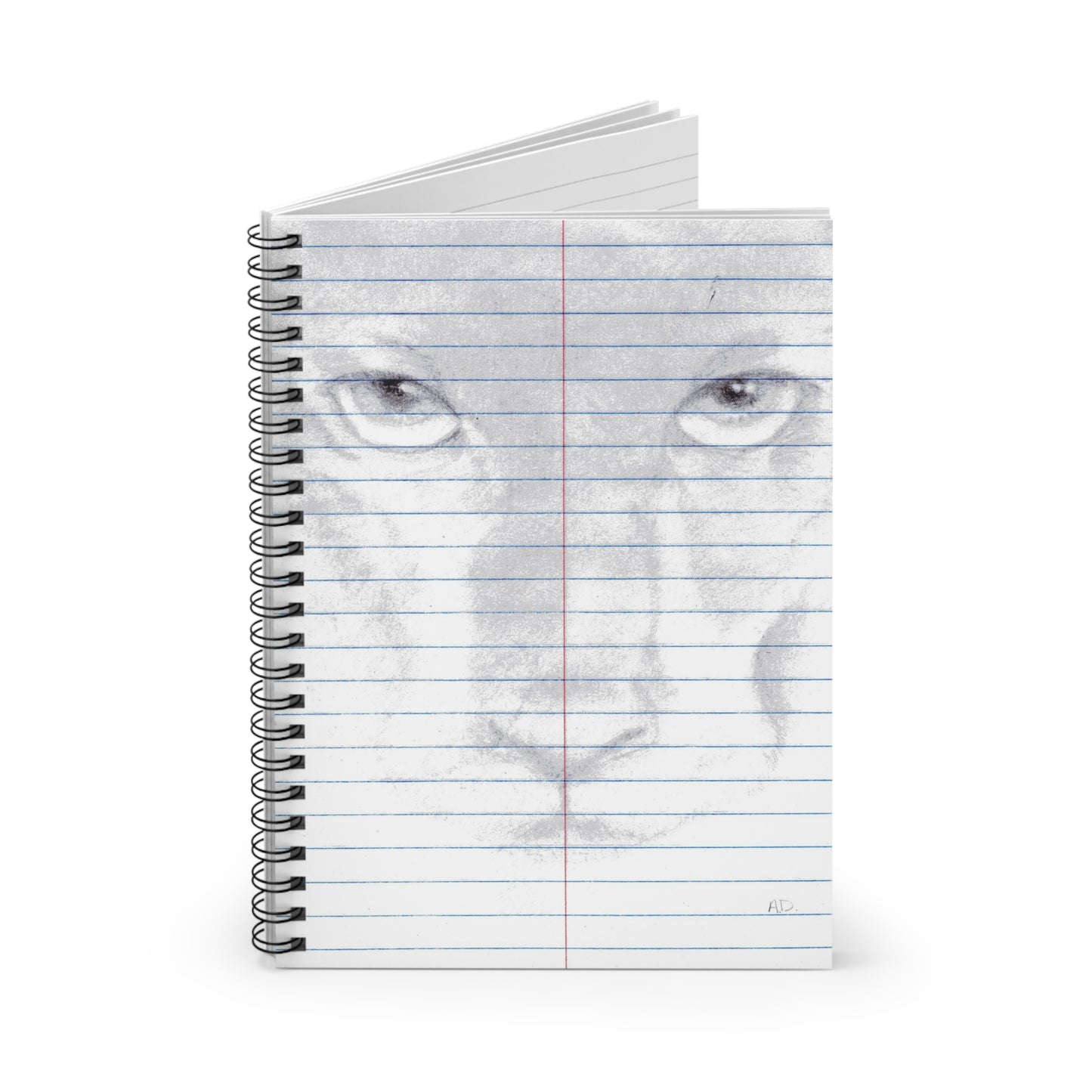Pencil Sketch Panther Face Spiral Notebook | Ruled Line
