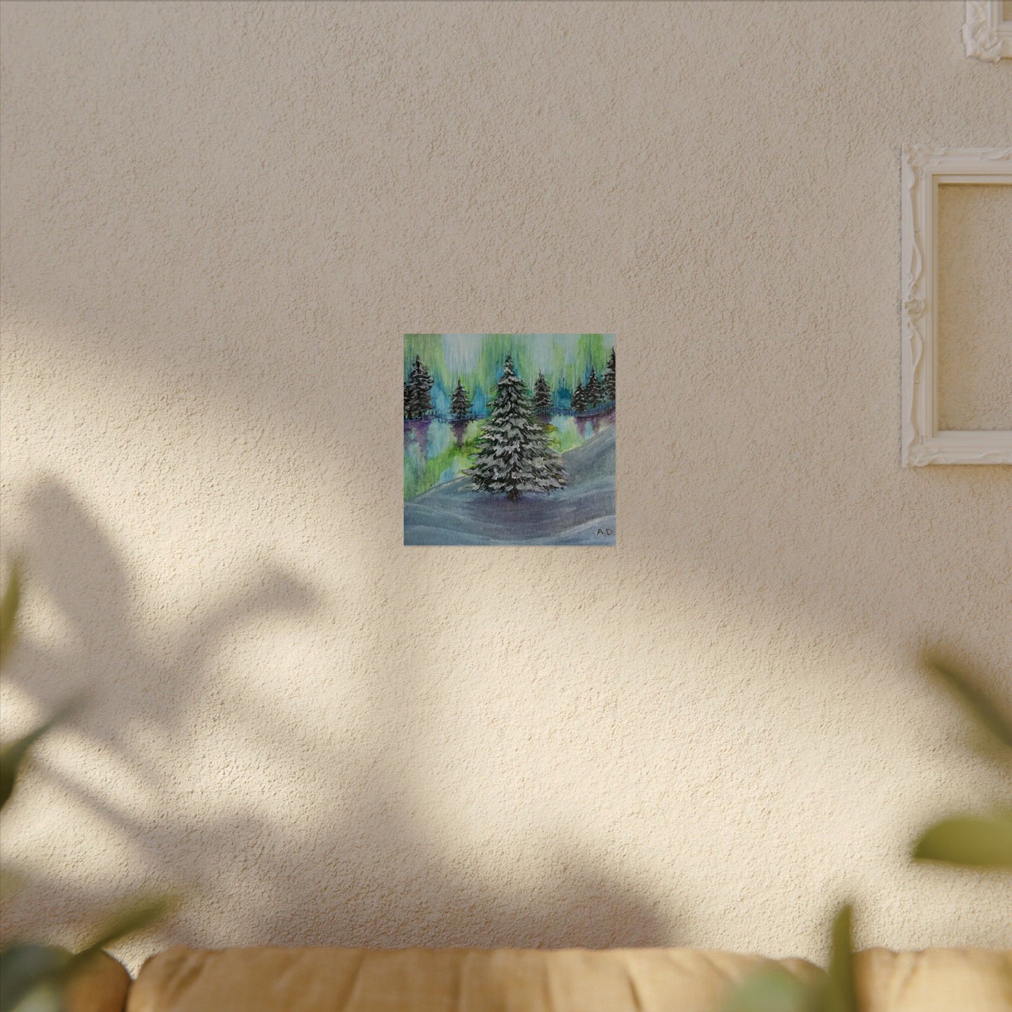 Winter Aurora Edgeless | Textured Watercolor Matte Print