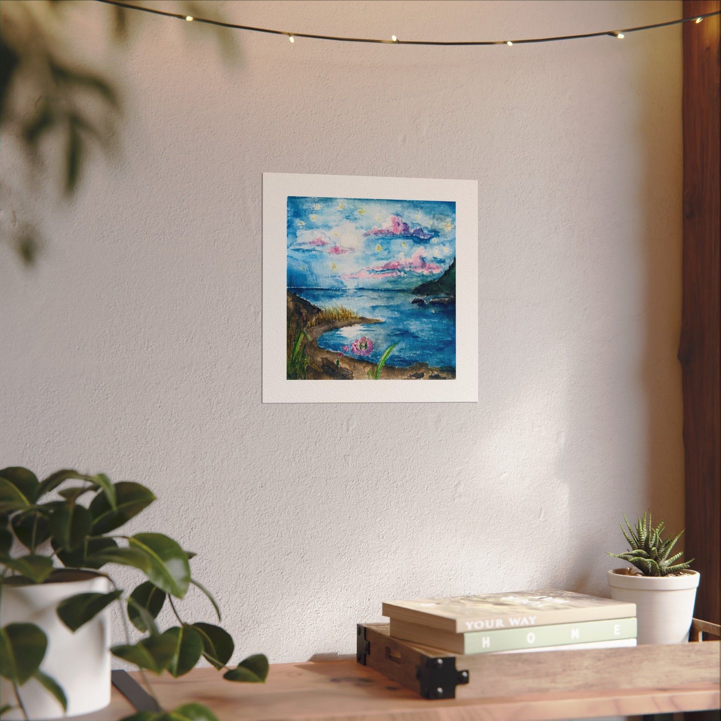 Seaside Love Bug and Scenery | Textured Watercolor Matte Prints