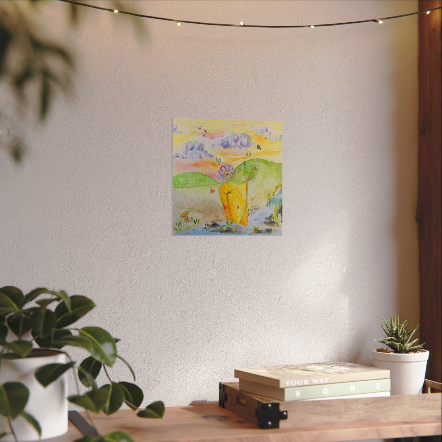 Stream side Singer | Textured Watercolor Matte Prints