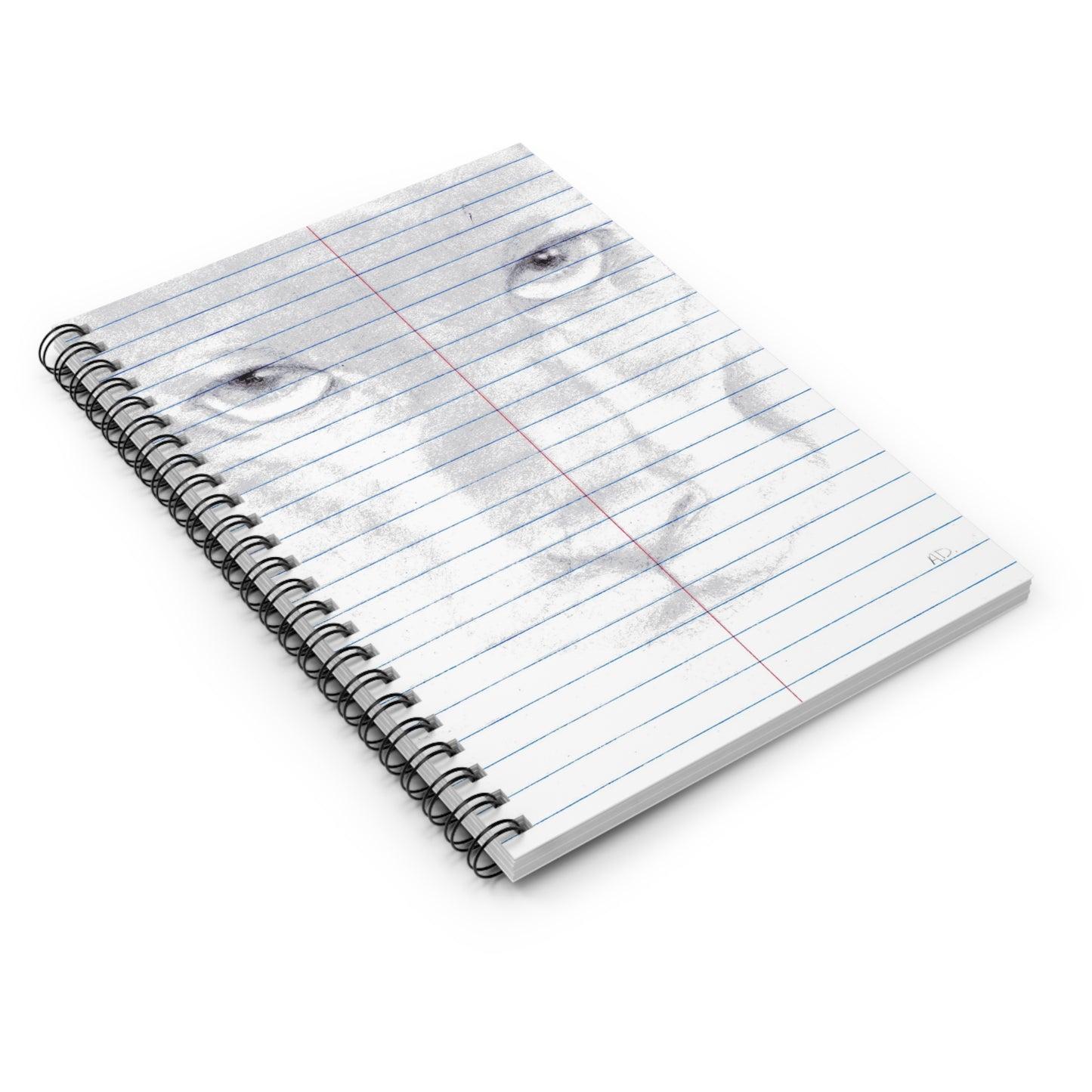 Pencil Sketch Panther Face Spiral Notebook | Ruled Line