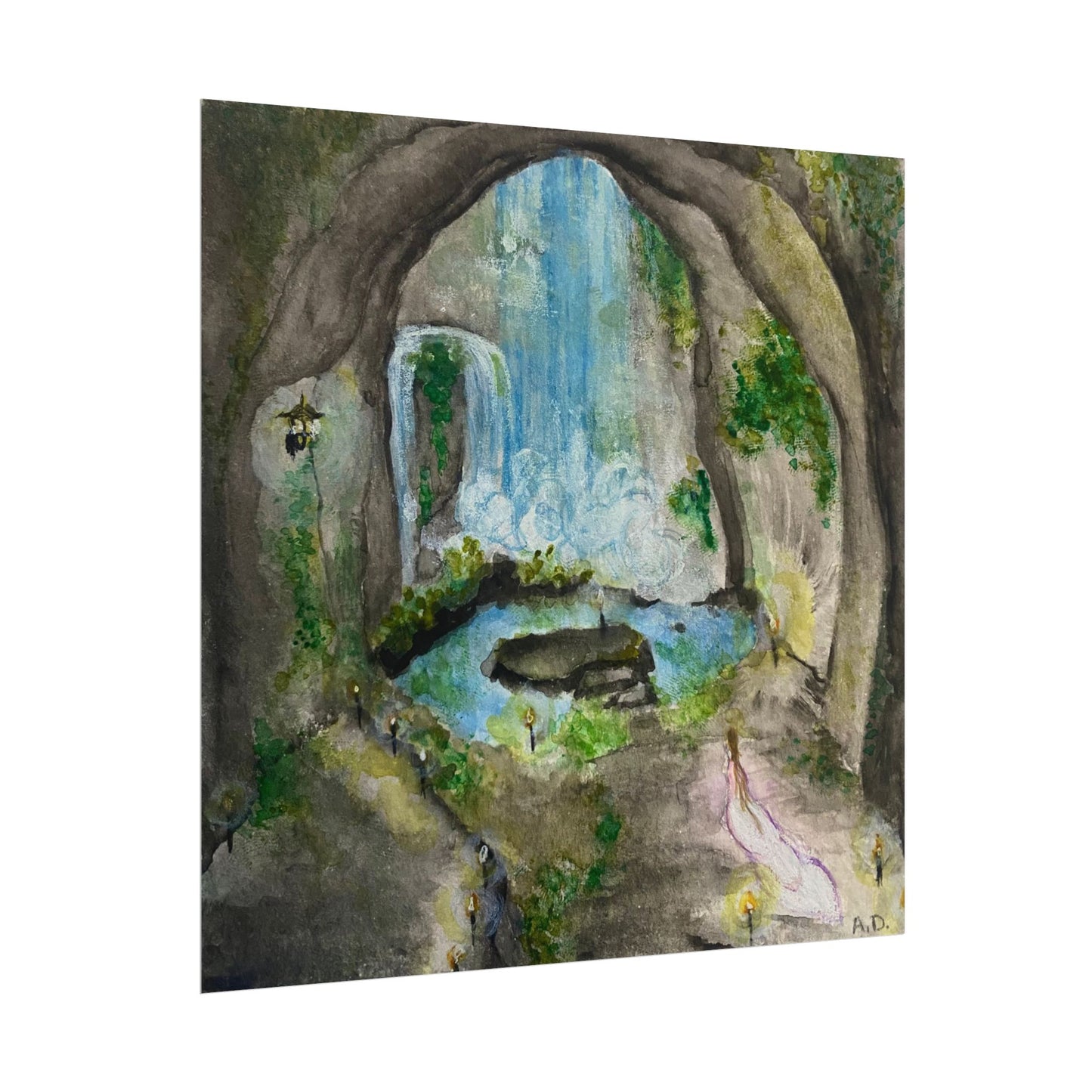 Secret Grotto Edgeless | Textured Watercolor Matte Print