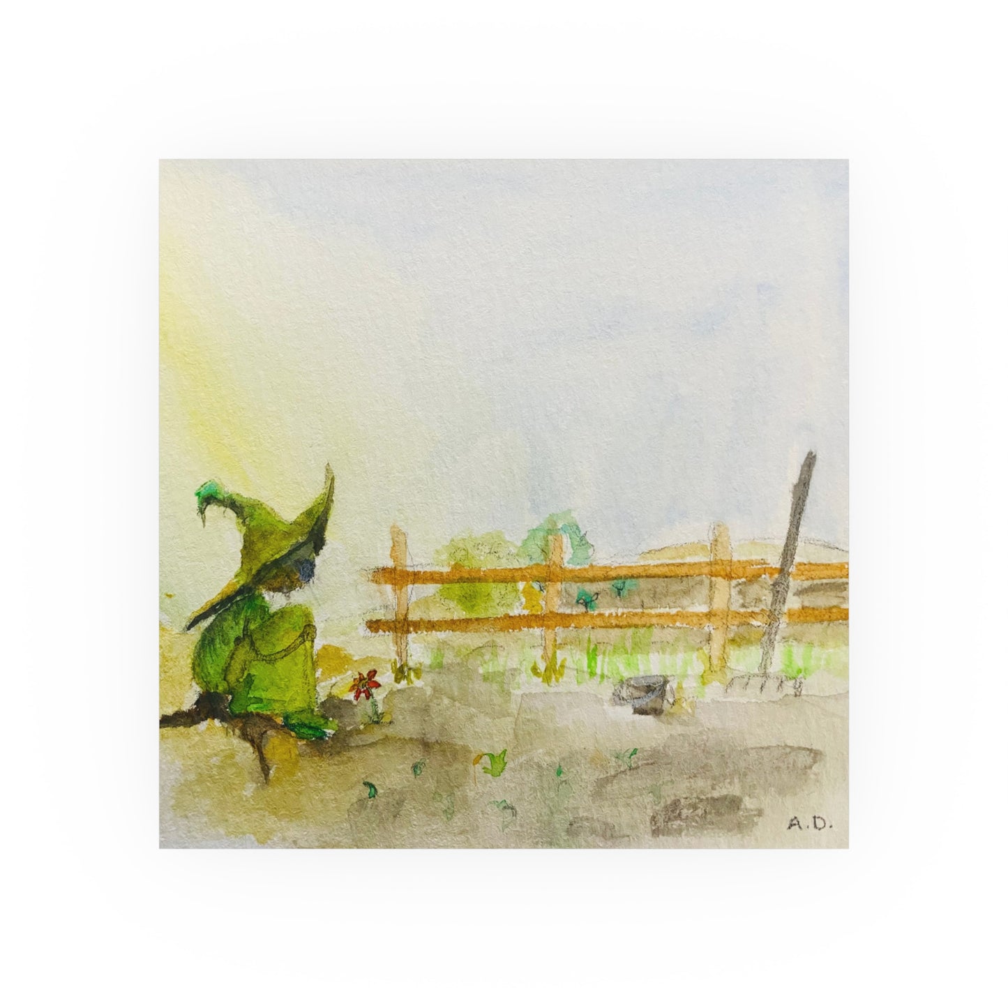 Green Witch Farm Scene Edgeless | Satin & Archival Matte Posters