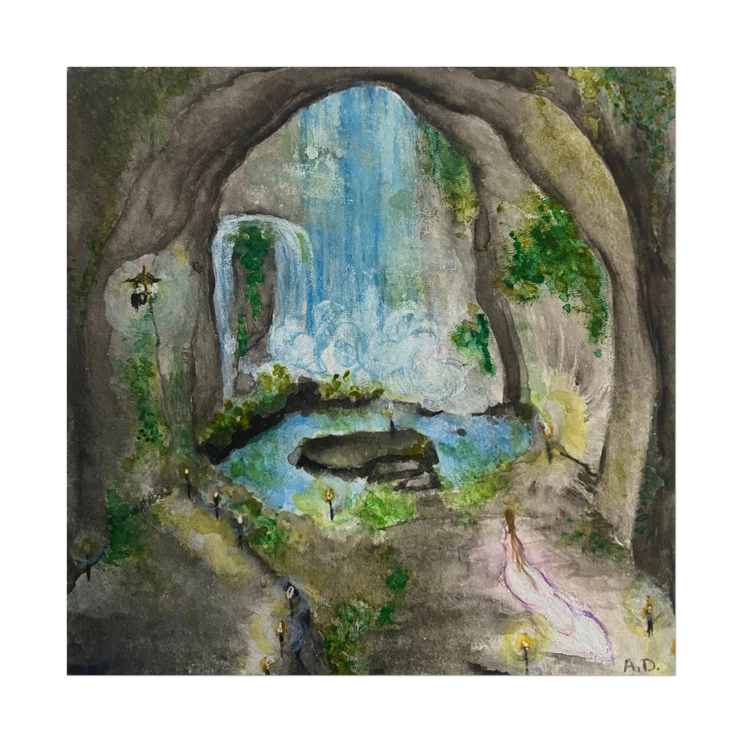 Secret Grotto Edgeless | Textured Watercolor Matte Print