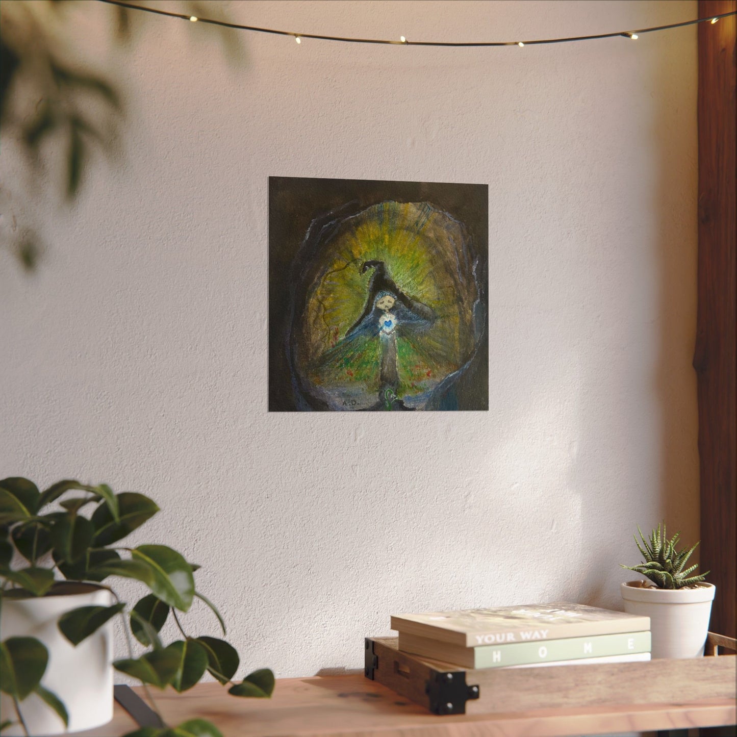 Blue Witch Posters Edgeless | Textured Watercolor Matte Print