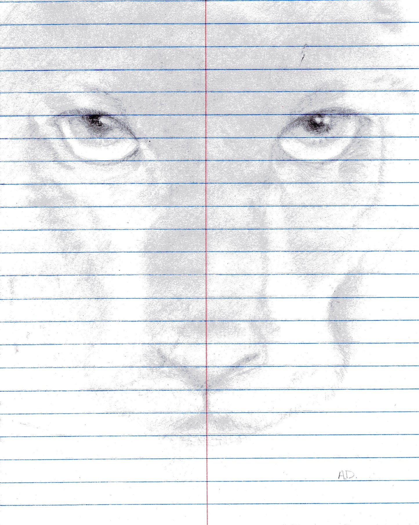 Panther Pencil Sketch on Stenographer Paper | Digital Download