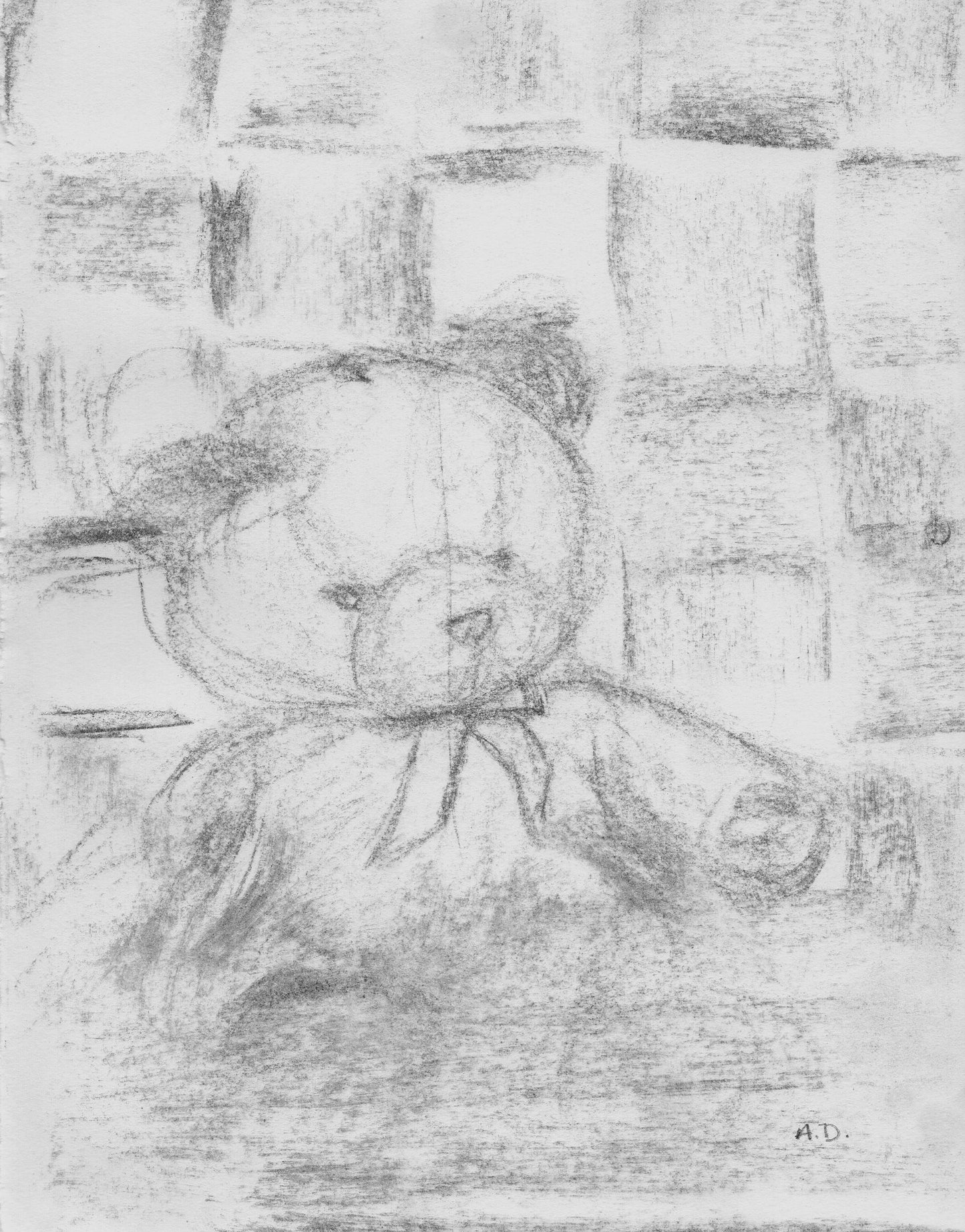Charcoal Teddy Bear Sketch | Digital Download